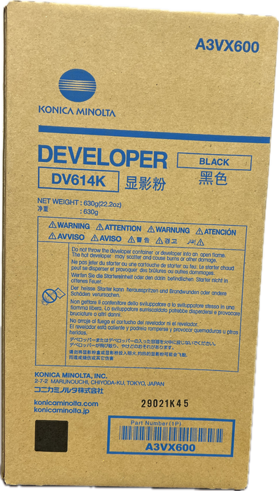 Konica Minolta Black Developer | DV614K (A3VX600)