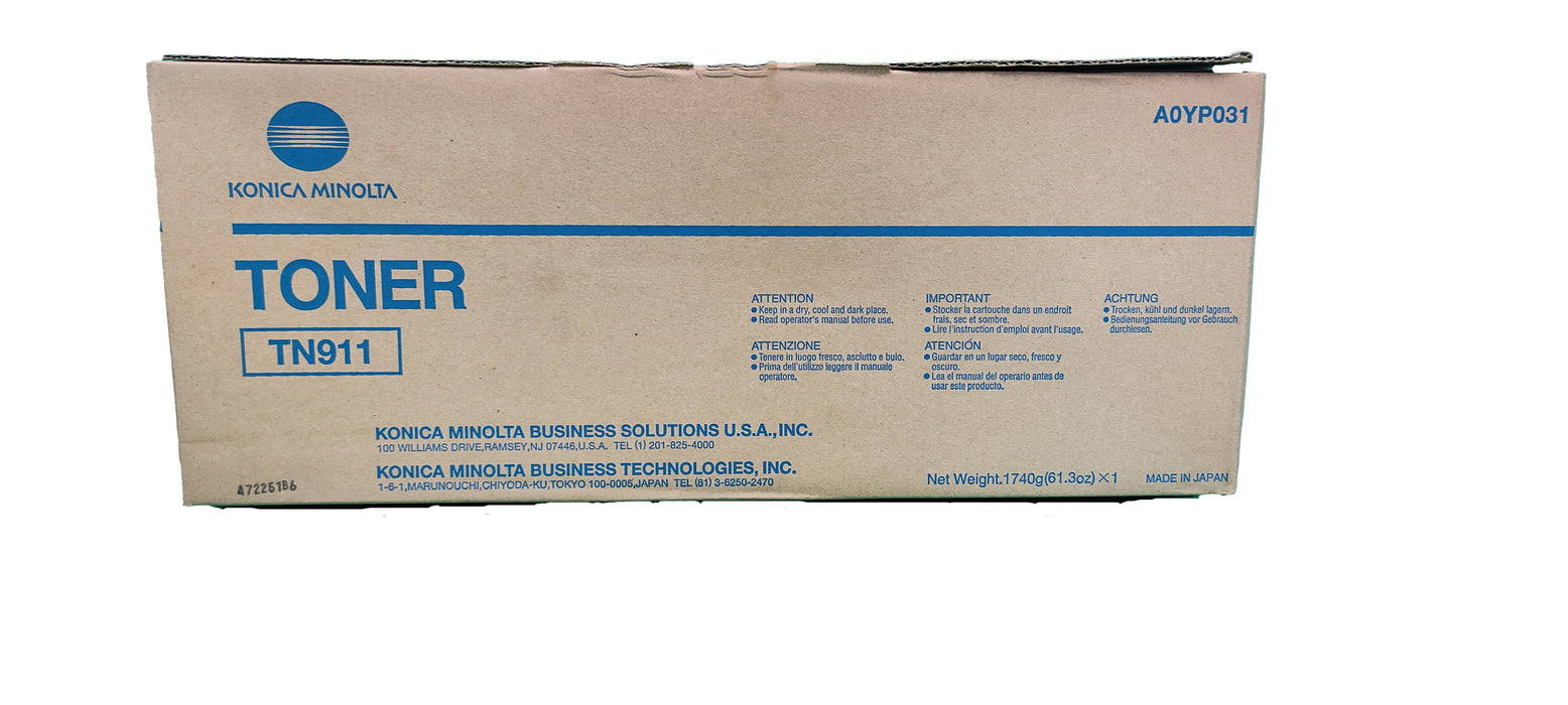 Genuine Konica Minolta Black Toner Cartridge | A0YP031 | TN-911 | Bizhub Pro 950