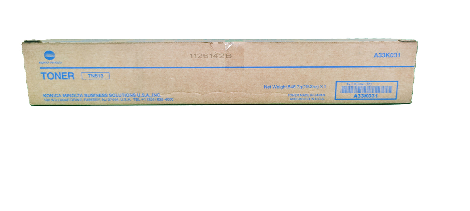 Genuine Konica Minolta Black Toner Cartridge | A33K031 | TN-513 | Bizhub 454, 554