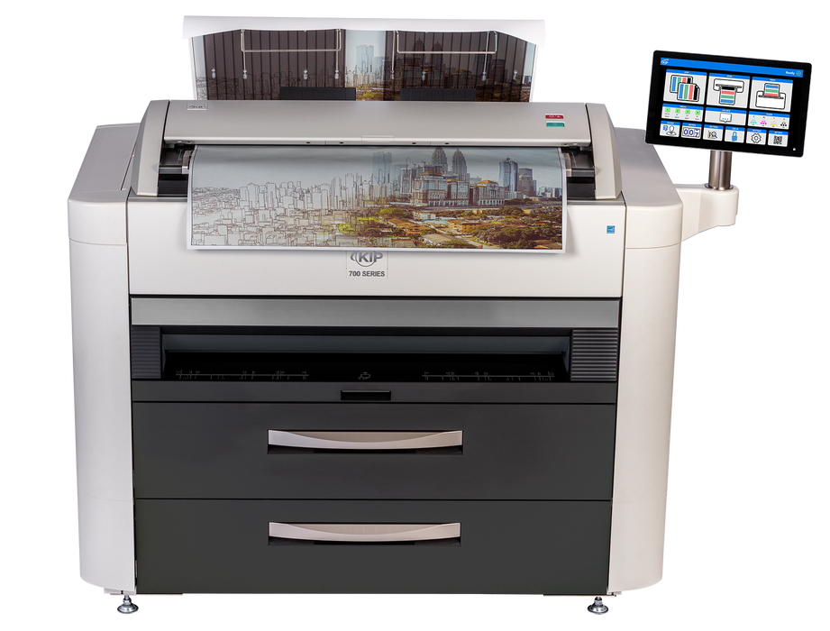 KIP 785C | 4 Roll Multi-function Color System (12 BW/10 Color PPM) with Top Stacking & Optional Rear Stacking