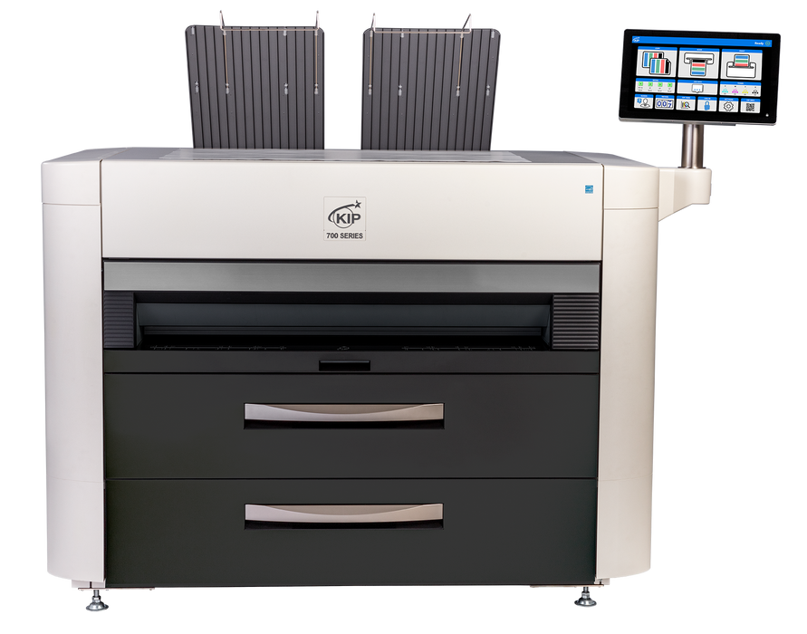 KIP 770C 4 Roll Color Print System (8D BW / 6D Color) with Top Stacking and Optional Rear Stacking