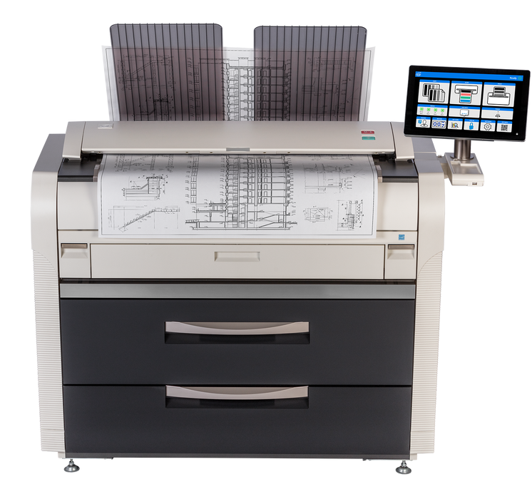 KIP 7582G | 2 or 4 Rolls BW Multifunction Printer System, CIS Color Scanner and Top Stacking