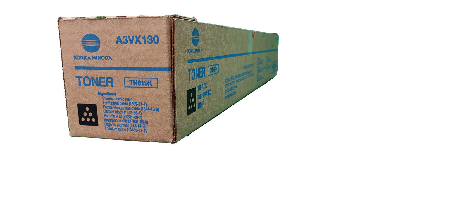 Genuine Konica Minolta Black Toner Cartridge | A3VX130 | TN-619K | Bizhub C1060, C1070 | AccurioPress C2060, C2070, C3070, C3080, C4070, C4080