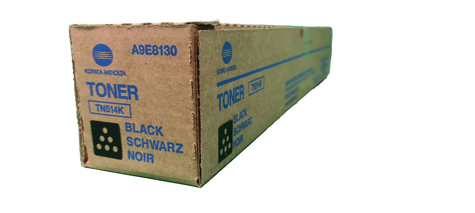 Genuine Konica Minolta Black Toner Cartridge |  A9E8130 | TN-514K | Bizhub C458, C558, C658