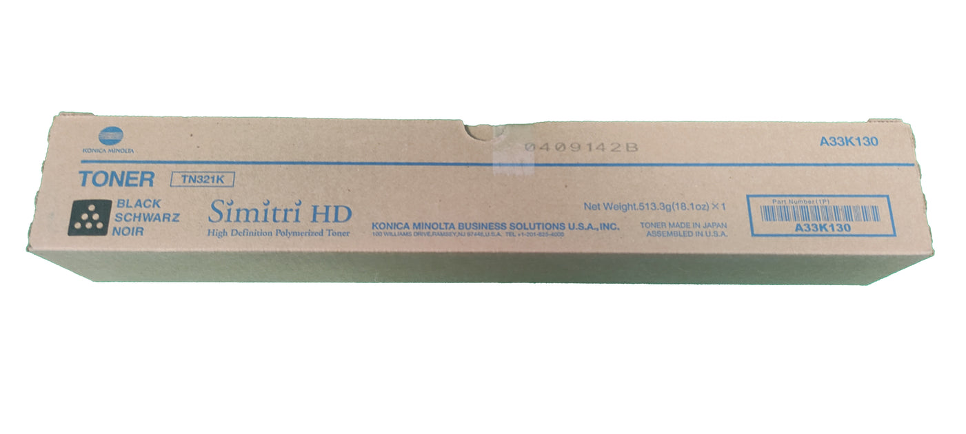 OEM Konica Minolta TN321K (A33K130) Toner Cartridge, Black, 27K Yield main image 0
