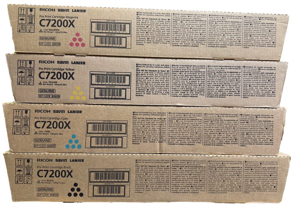 Genuine Ricoh Complete Toner Set | C7200X | CMYK