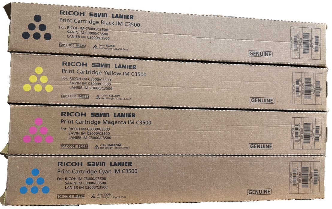 Genuine Ricoh Complete Toner Cartridge Set for IM C3500/C3000 | CMYK