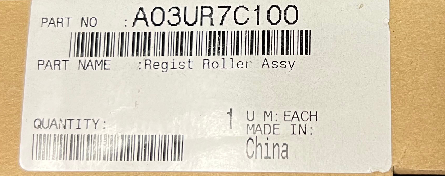 Konica Minolta Registration Roller Assembly | A03UR7C100