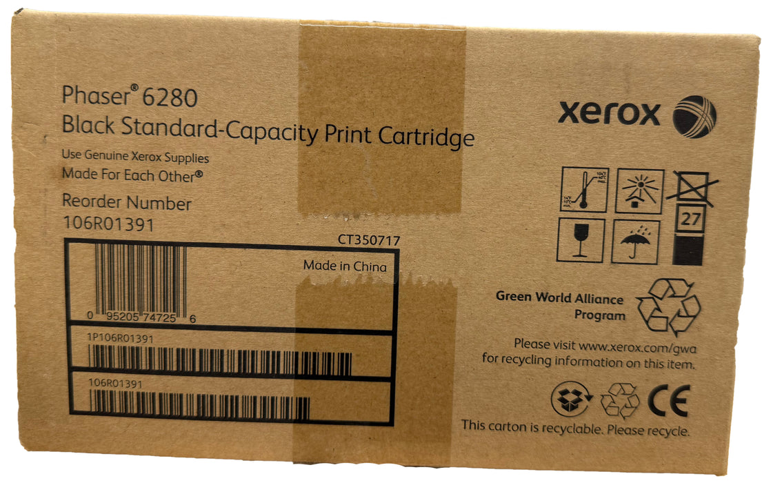 Genuine Xerox Black Standard Capacity Print Cartridge | 106R01391