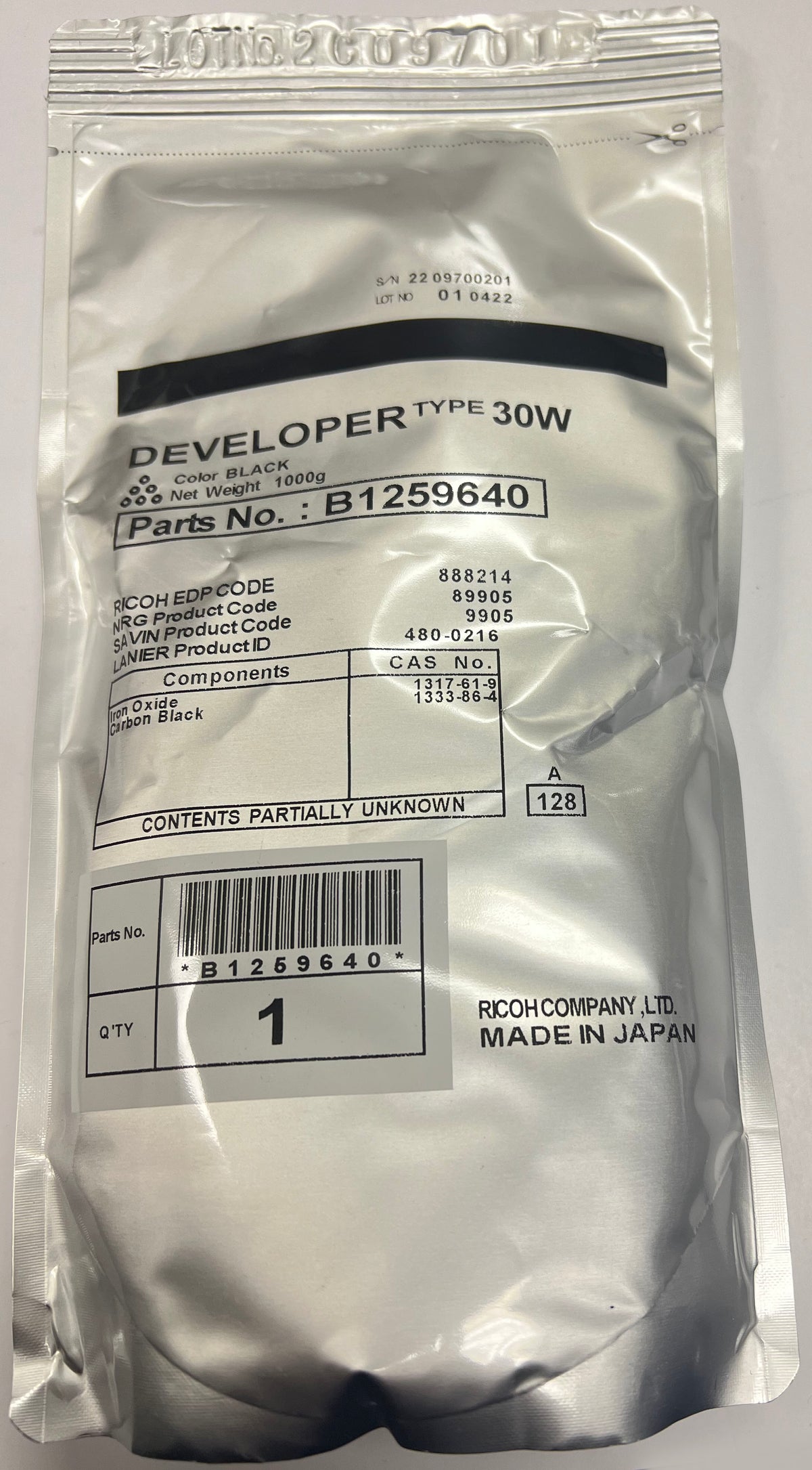 Genuine Ricoh Black Developer Type 30W | B125-9640 — CP Office Solution ...