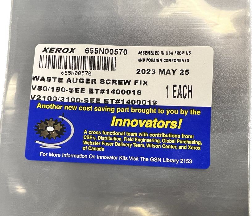 Xerox Waste Auger Fix | 655N00570