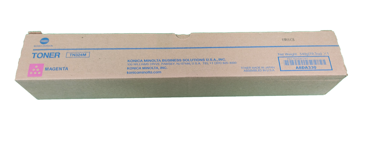 Genuine Konica Minolta Magenta Toner Cartridge |  A8DA330 | TN-324M | Bizhub C258, C308, C368