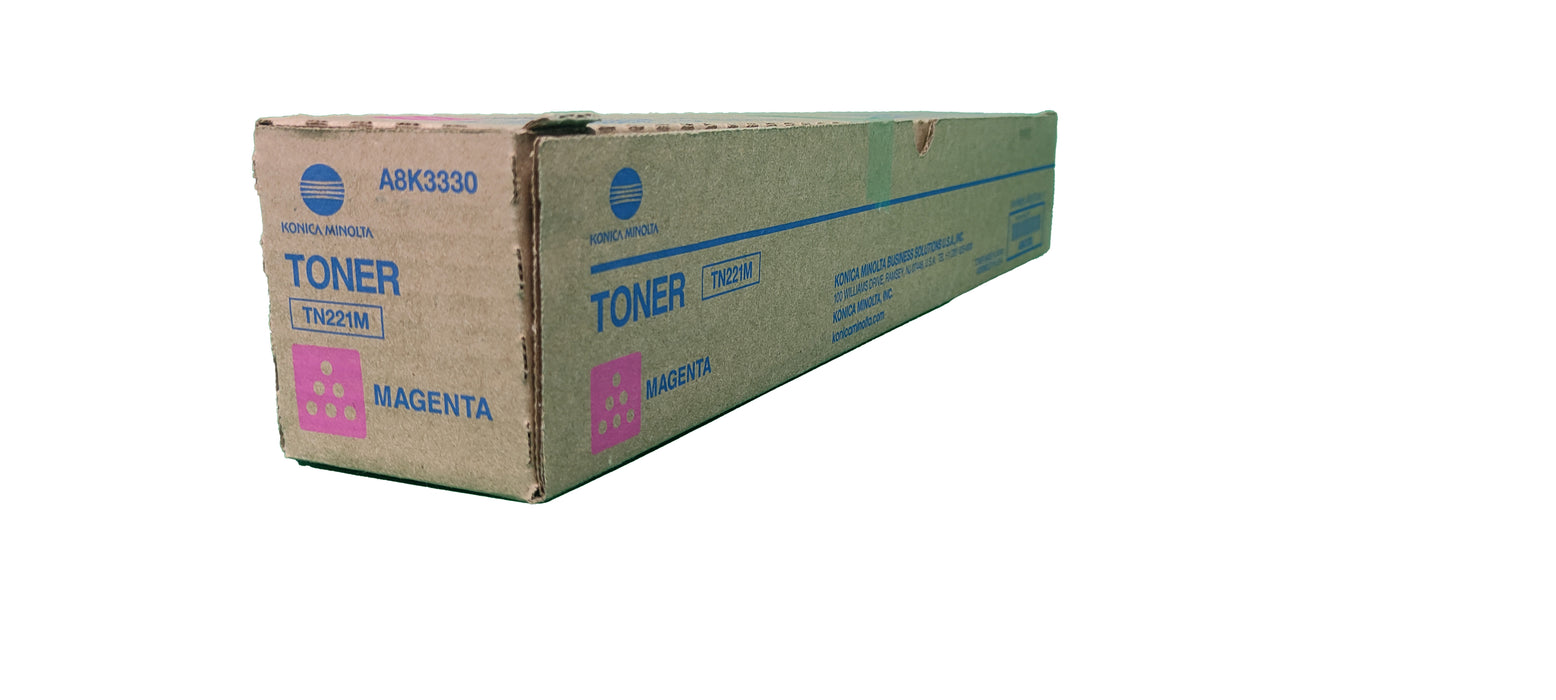 Genuine Konica Minolta Magenta Toner Cartridge |  A8K3330 | TN-221M | Bizhub C227, C287