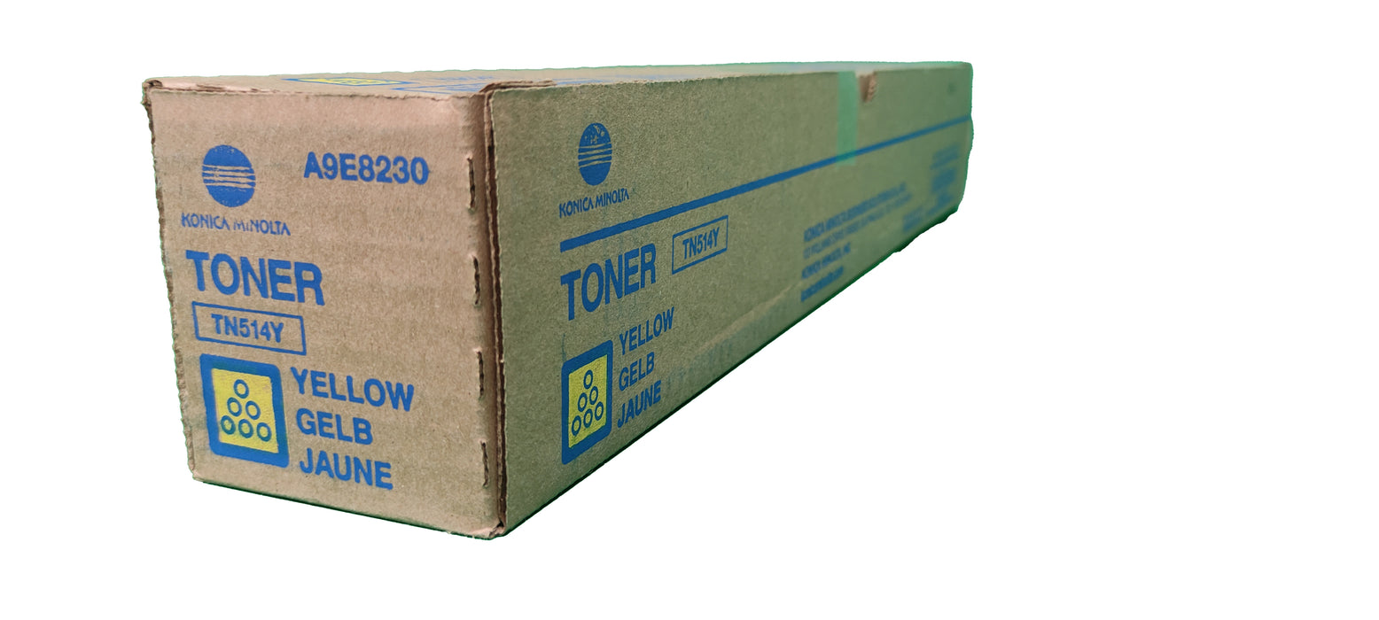 Genuine Konica Minolta Yellow Toner Cartridge |  A9E8230 | TN-514Y | Bizhub C458, C558, C658