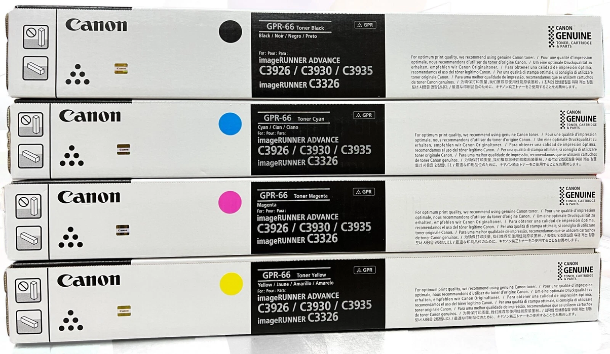 Genuine Canon GPR 66 Set | CMYK | GPR66K, GPR66M, GPR66C, GPR66Y | For C3926, C3930, C3935, C3326